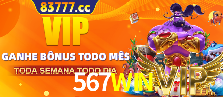 Banner promocional do 567WIN oferecendo 100% de recompensas adicionais contínuas para quem fizer o login diário (Daily sign-in), com um mascote de coelho.