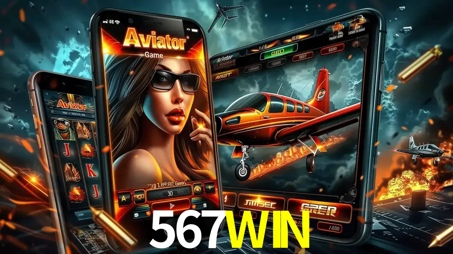 O popular jogo de apostas Aviator exibido em vários celulares e tablets, mostrando a interface emocionante e a ação de voo disponíveis para jogar agora no 567WIN.